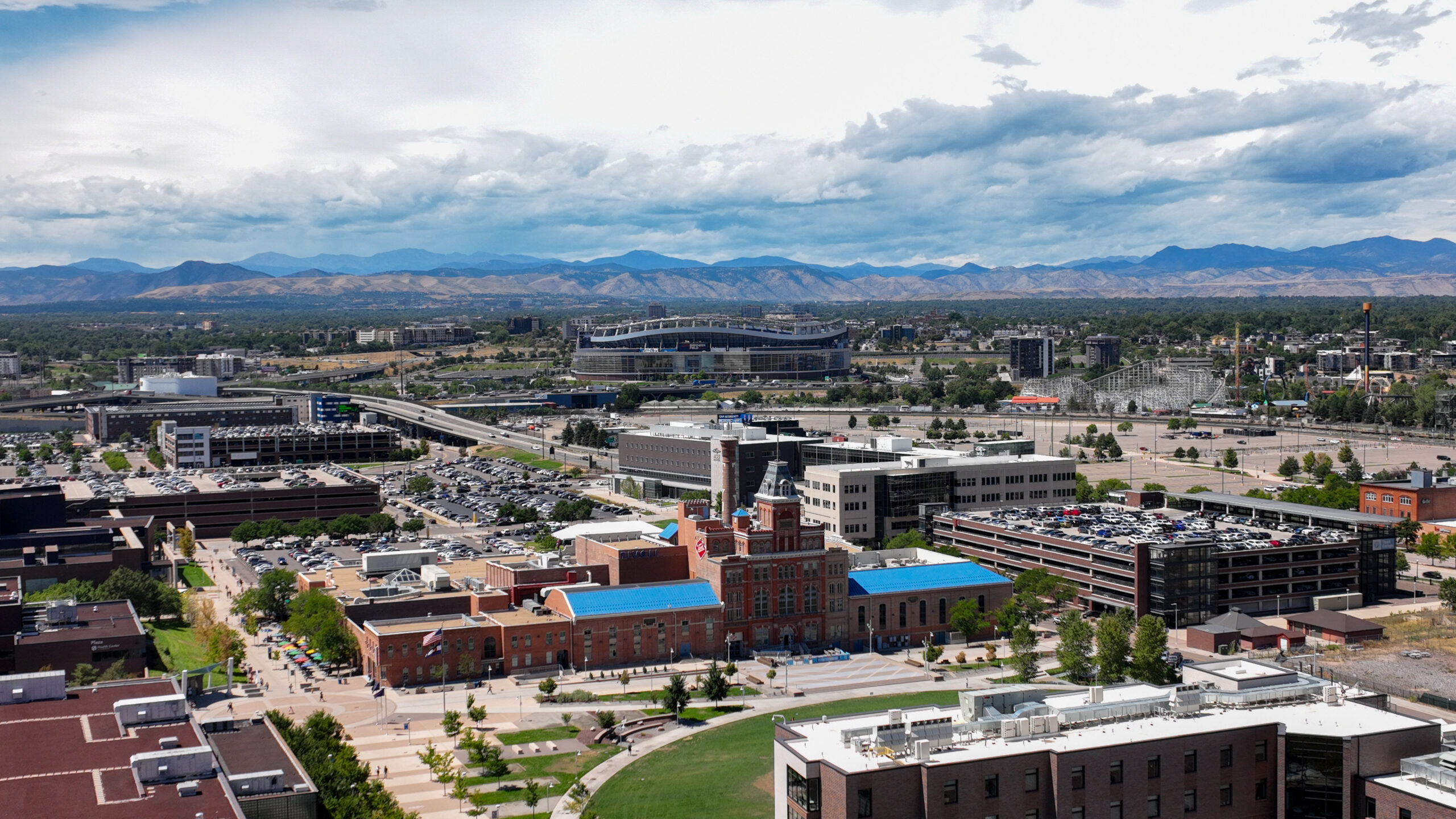 Aerial photos of west side of the campus